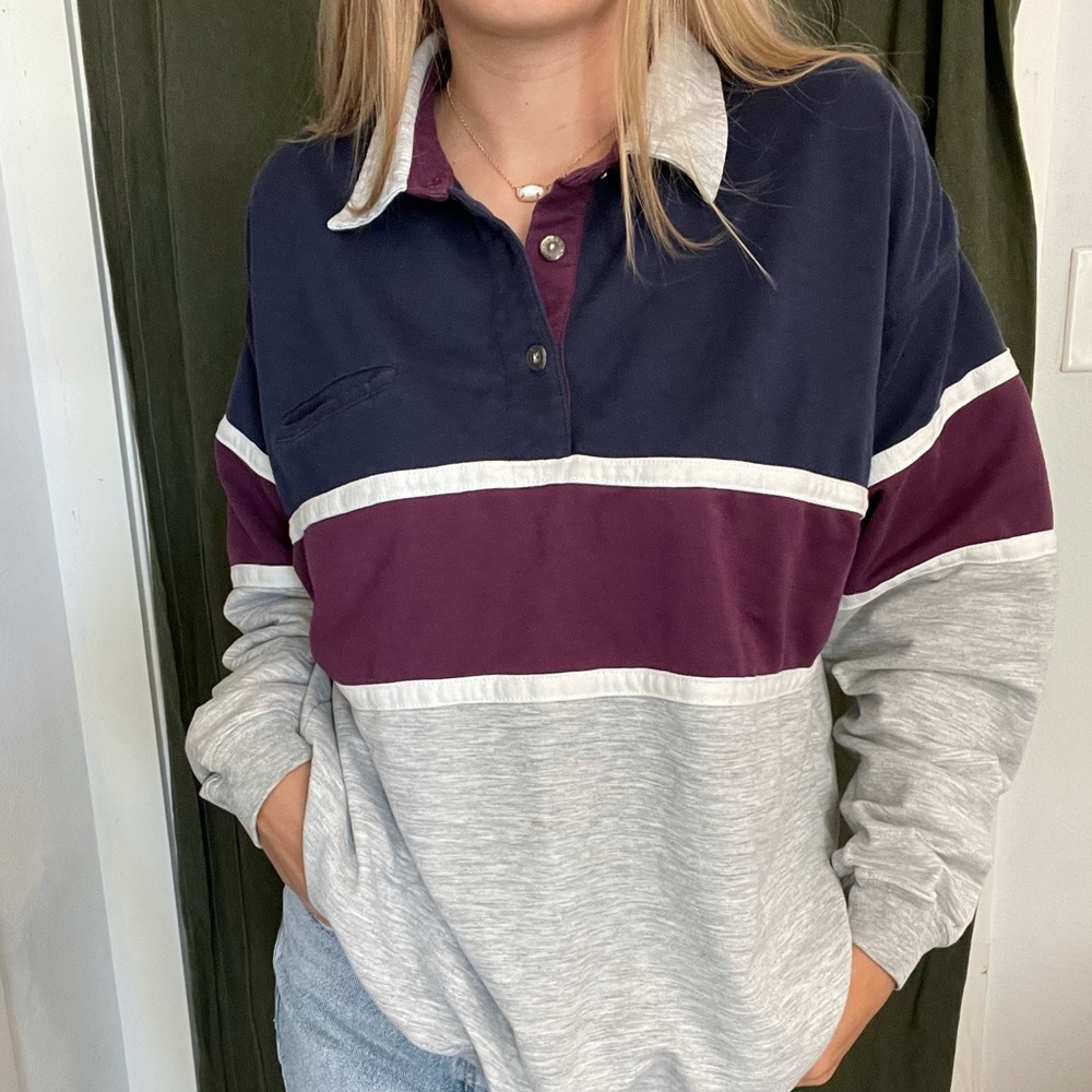 vintage oversized multi color long sleeve, super cute!